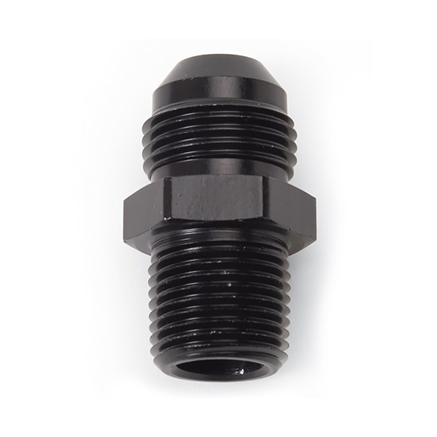Russell 670153 Adapter Fitting, 6 AN Male to 1/2 Inch NPT Male, Aluminum, Black Anodized