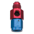 Russell 670290 Fuel Pressure Take Off Fitting, 4 AN Female to 4 AN Male, 1/8 in NPT Gauge Port, Aluminum, Blue and Red Anodized
