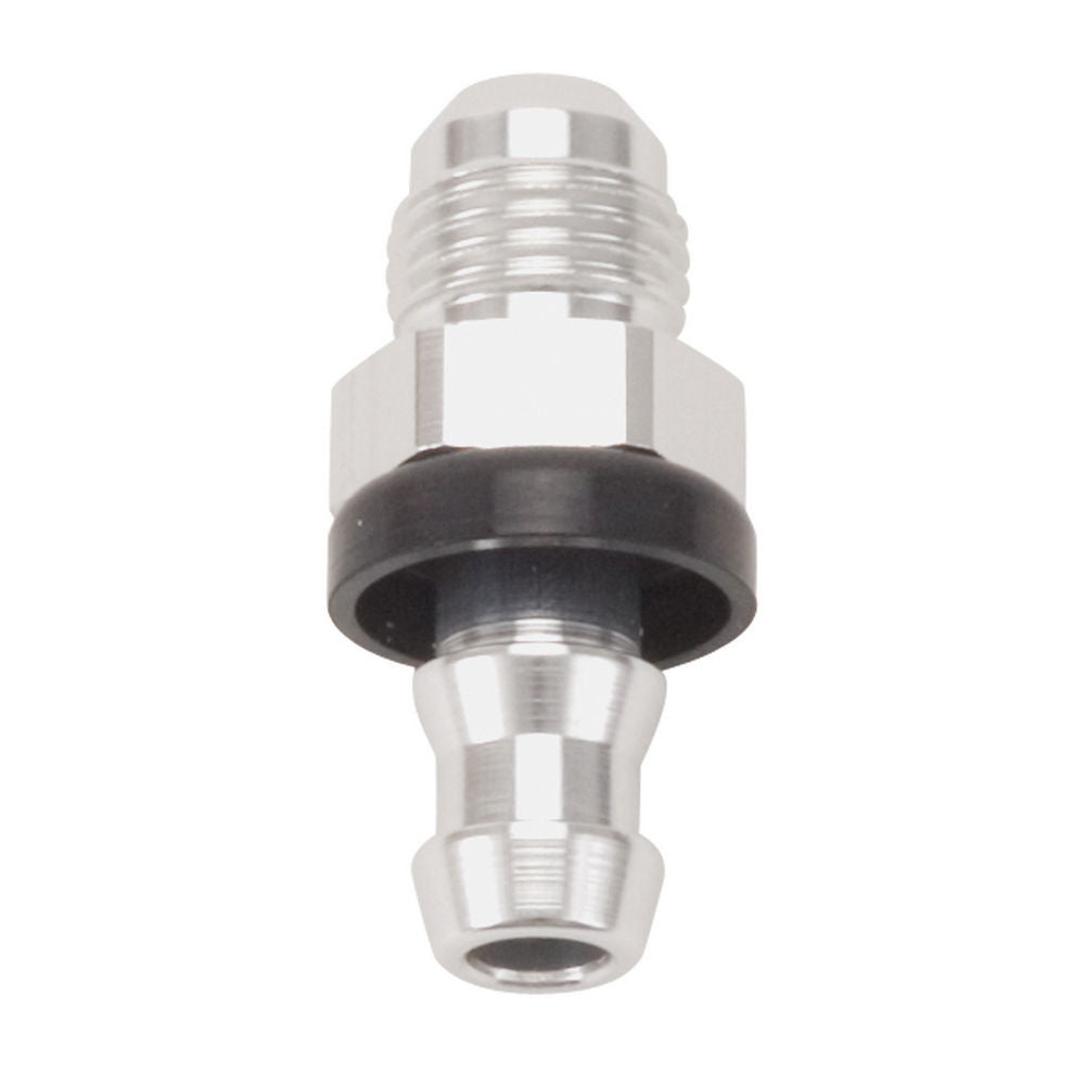 Russell 670300 3/8 Inch Male Barb to 6 AN Fitting with Twist-Lok Straight End, Aluminum Clear Anodized