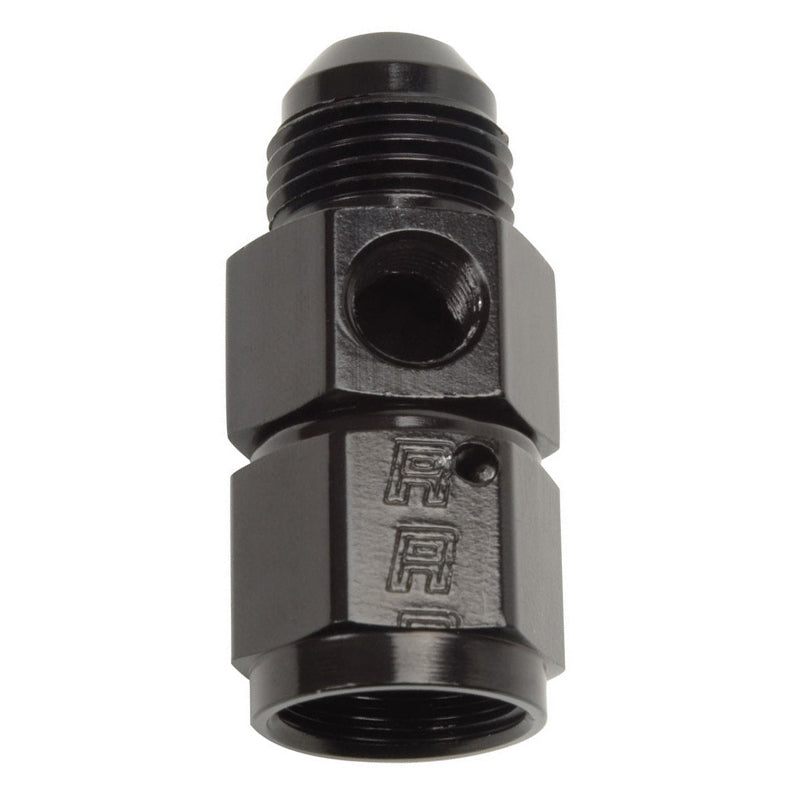 Russell P/C 670353 Straight 8 AN Female to 8 AN Male Fitting with 1/8 Inch NPT Gauge Port