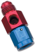 Russell 670360 Fuel Pressure Take-Off Adapter -10AN Female to Male with 1/8 Inch NPT Gauge Port Aluminum Blue and Red Anodized