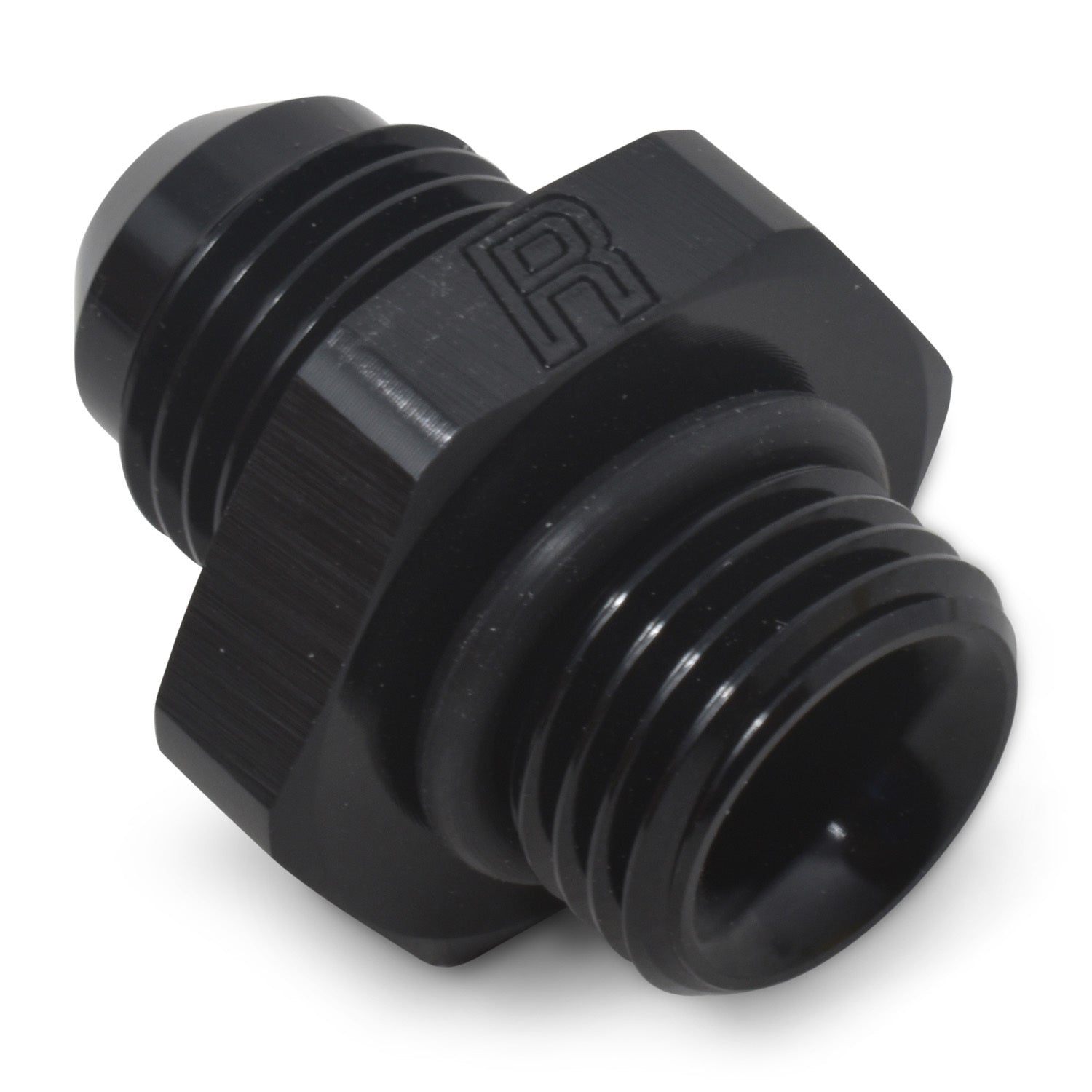 Russell 670690 16AN to 12AN O-Ring Adapter, Straight, Aluminum Black Anodized