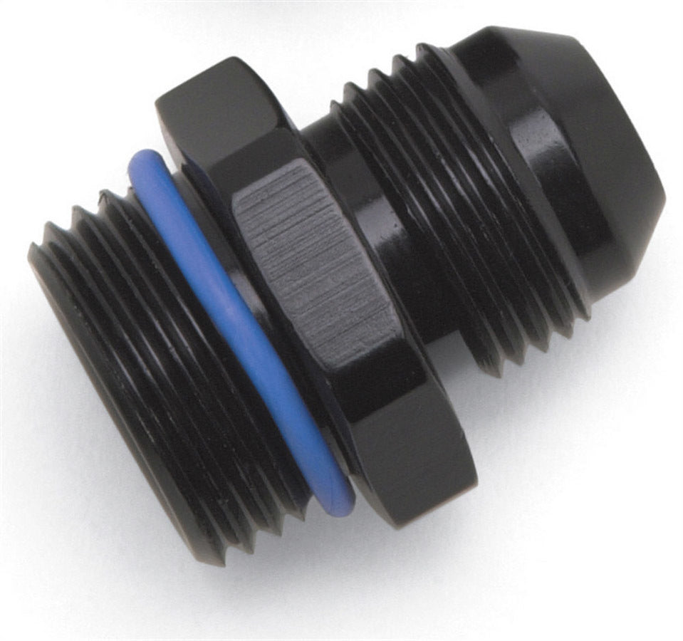 Russell 670710 #10 Radius Port Adapter, 10 AN Male to 10 AN Male, Aluminum, Black Anodized