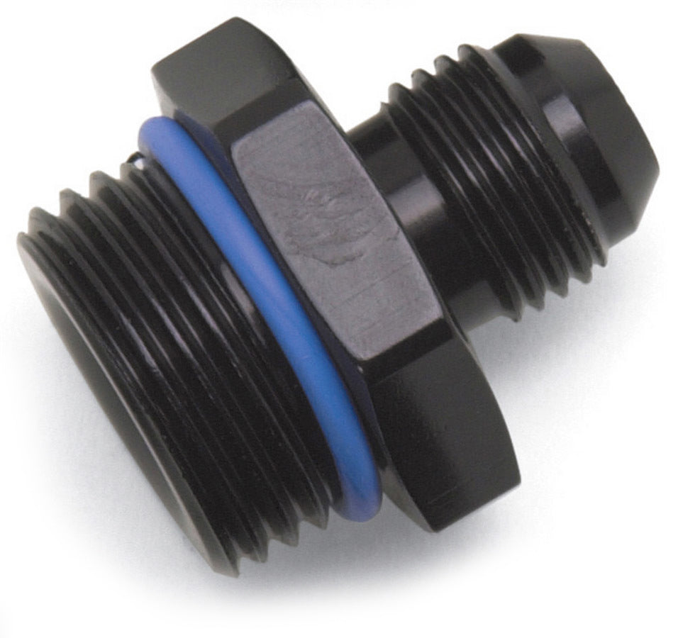 Russell 670930 8AN Male to 6AN Male ORB Fitting with Aluminum Construction and Black Anodized Finish