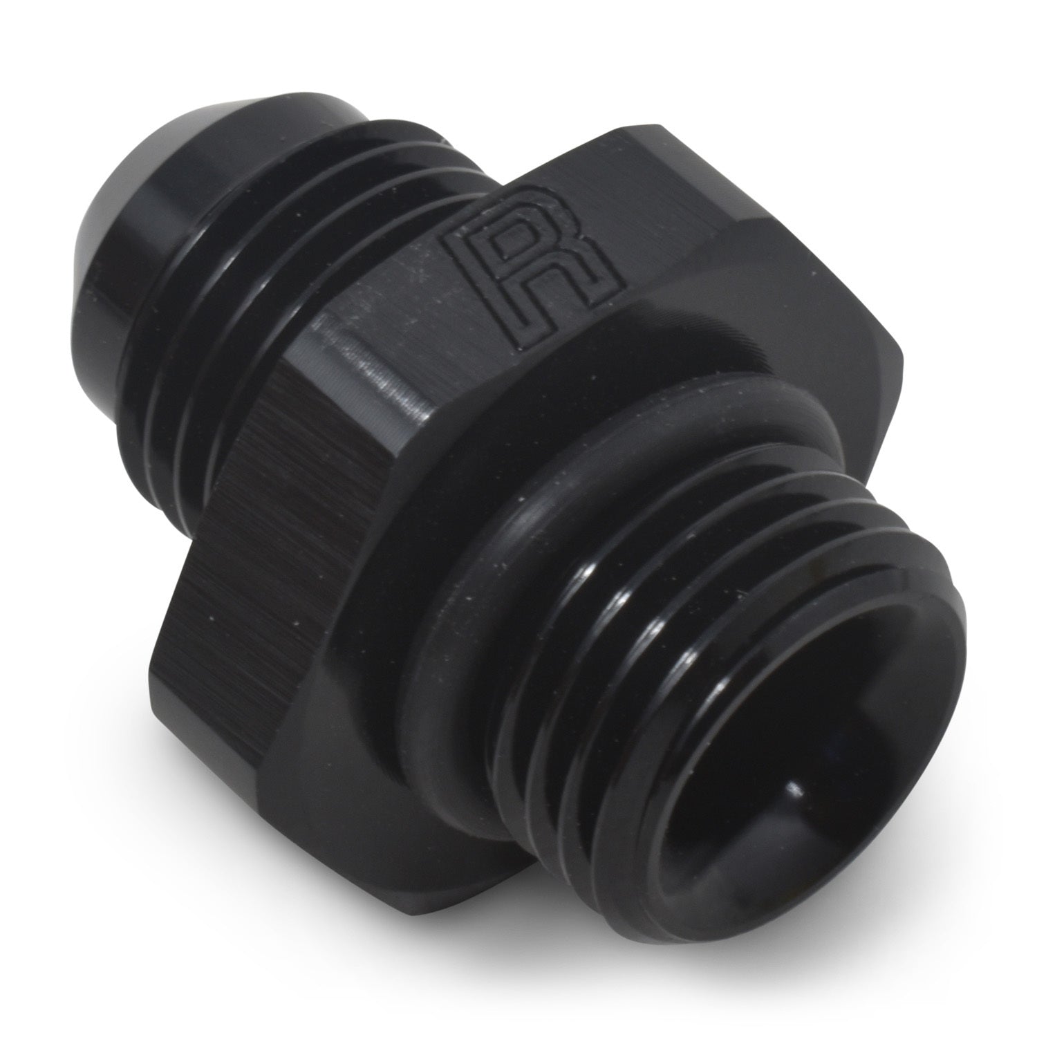Russell 670940 10AN to 8AN O-Ring Male Adapter, Aluminum, Black Anodized