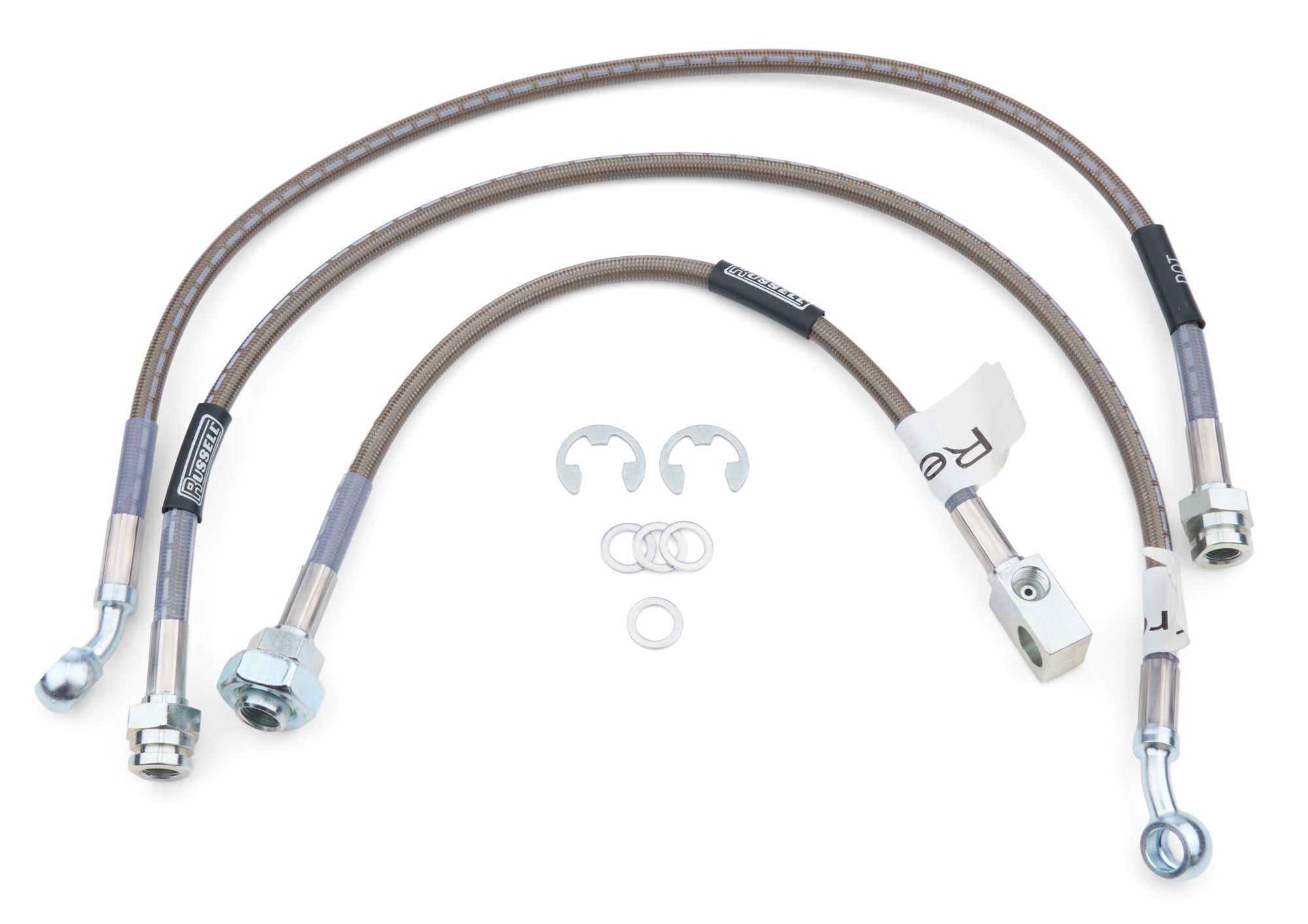 Russell Brake Hose Kit for GM Fullsize Trucks 1979-1987, Braided Stainless Steel, 4WD