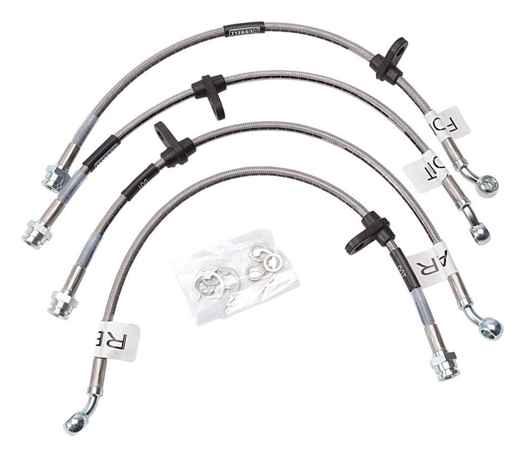 Russell Brake Hose Kit for Honda Civic 1999-2002, Braided Stainless Steel, Front and Rear Disc