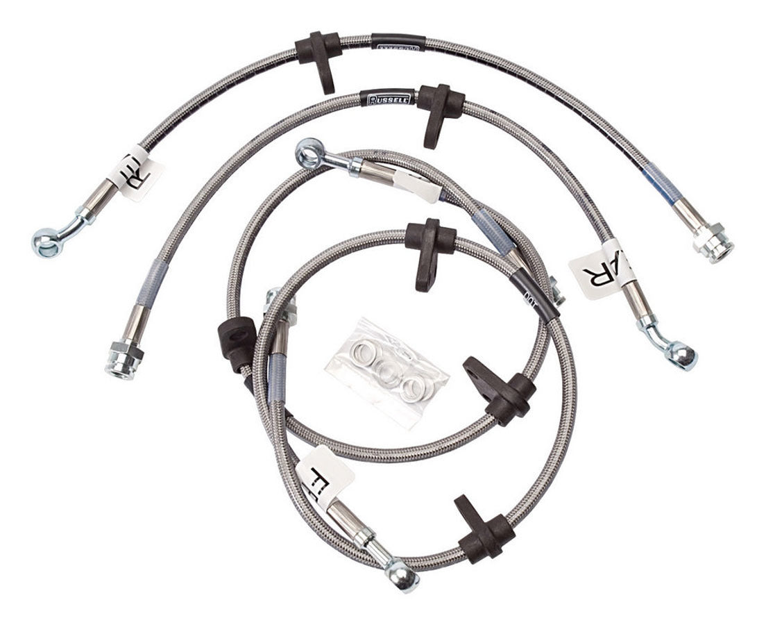 Russell SS Brake Line Kit for 1992-1995 Honda Civic, Braided Stainless Steel, Street Legal DOT Approved