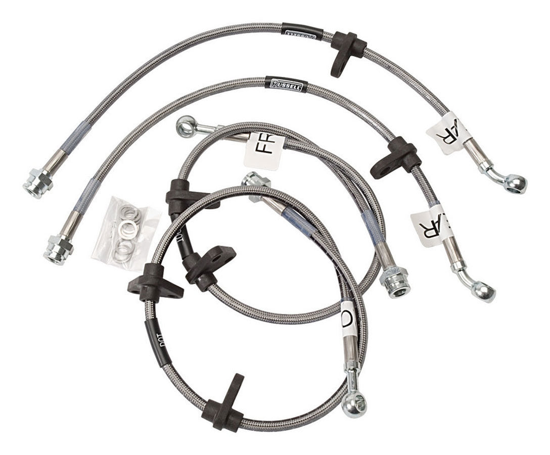 Russell 684850 Brake Hose Kit for Acura Integra 1994-2001, Braided Stainless Steel, DOT Approved
