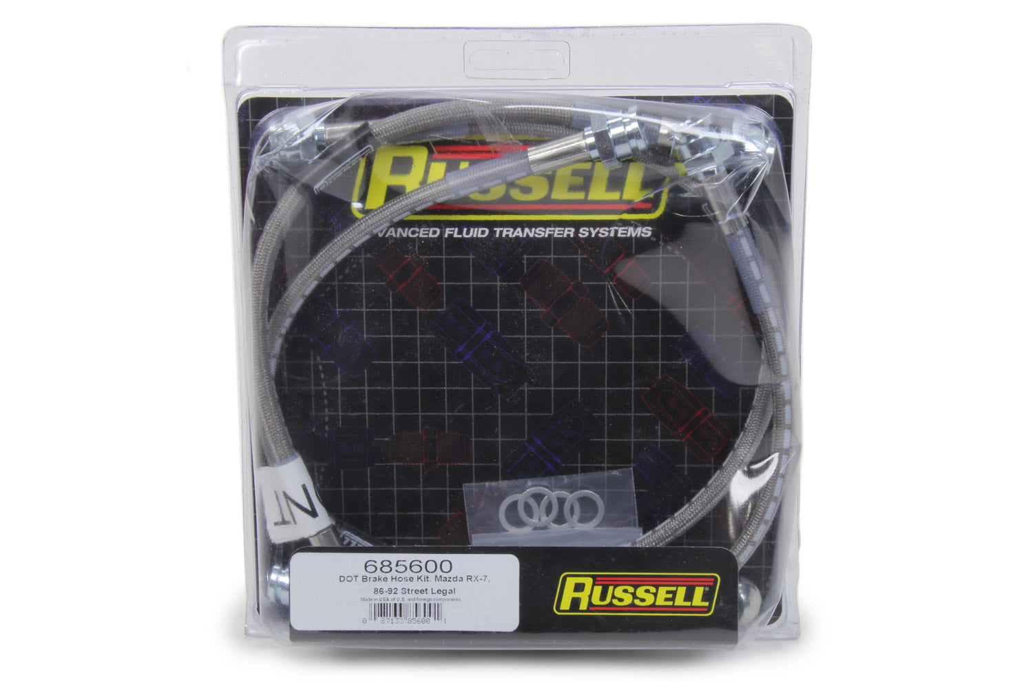 Russell Brake Hose Kit 685600 for Mazda RX-7 1986-1992 with Braided Stainless Steel Construction