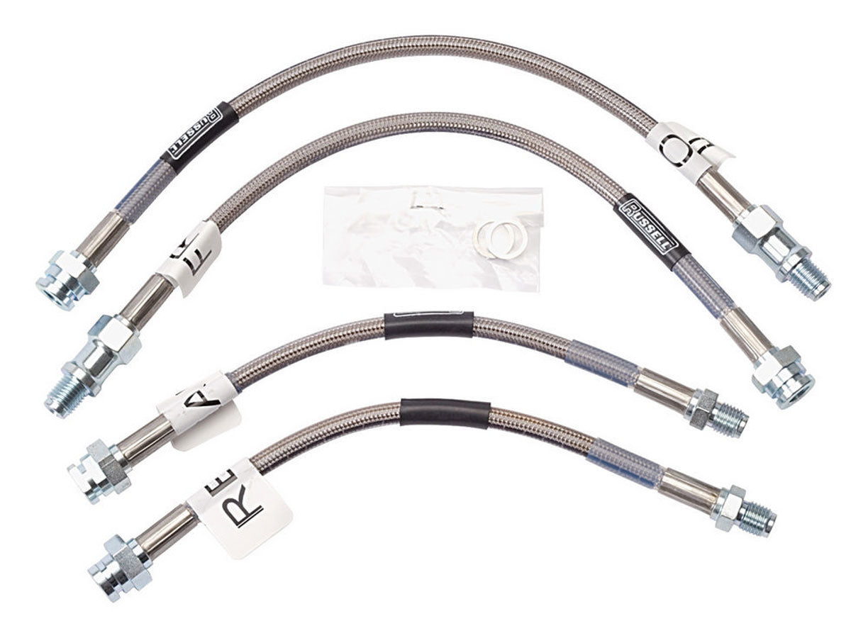 Russell S/S Brake Line Kit for Chevrolet Corvette 1963-1982, Braided Stainless, DOT Approved