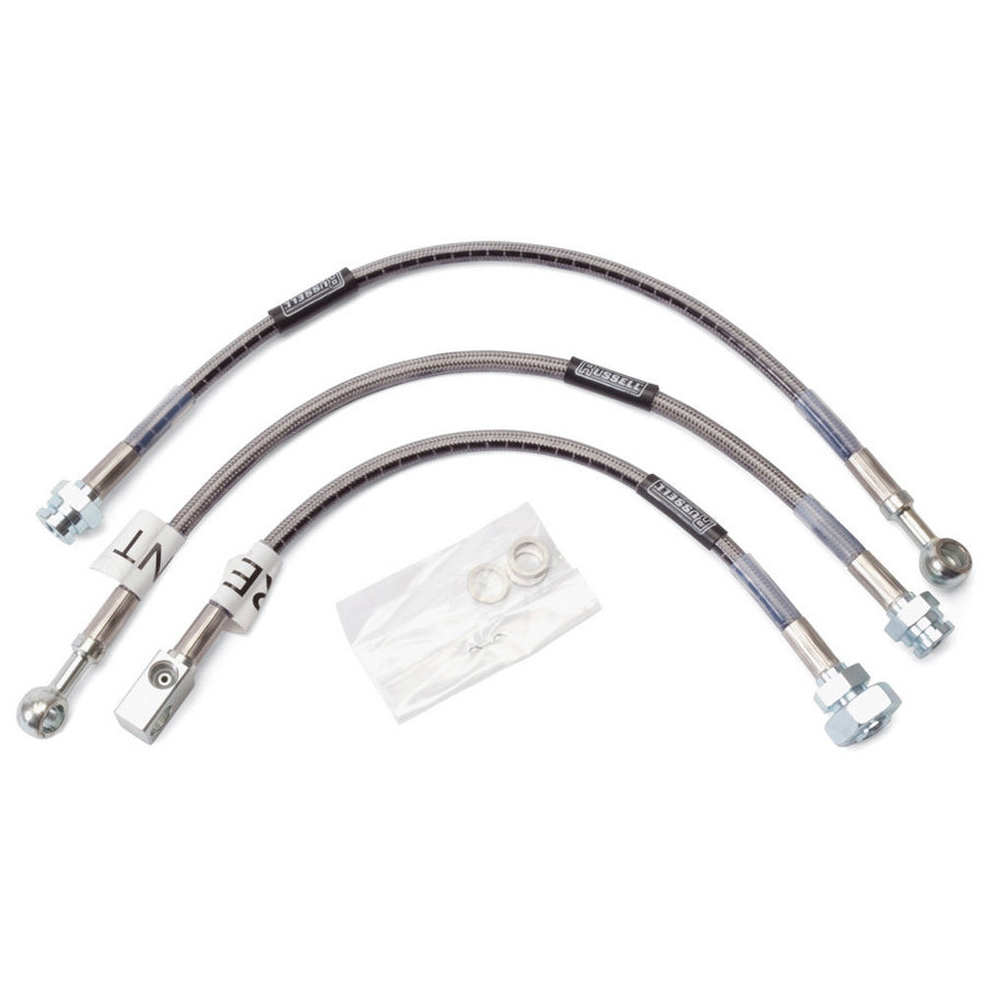 Russell Brake Hose Kit 692030 for 1977-1981 GM F-Body Vehicles, Braided Stainless Steel, DOT Approved