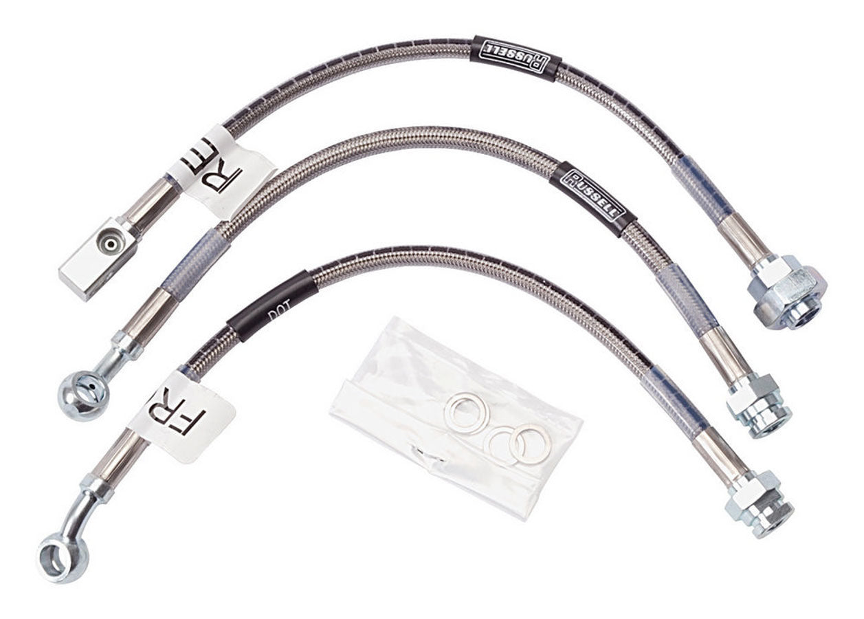 Russell Brake Hose Kit 692100 for GM Intermediate Cars 1979-1988, Braided Stainless Steel, DOT Approved
