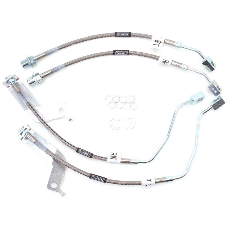 Russell Brake Hose Kit for Ford Mustang 1999-2004, Braided Stainless Steel, DOT Approved, Street Legal, Traction Control Compatible