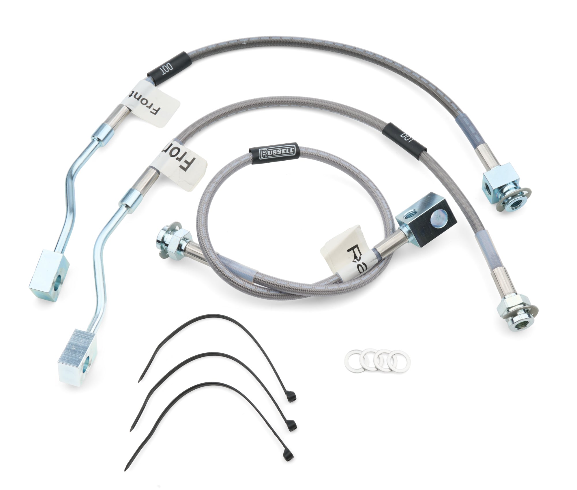 Russell Brake Hoses Kit 693220 for Ford F-150 1992-1996, Braided Stainless Steel, Front Disc and Rear Drum
