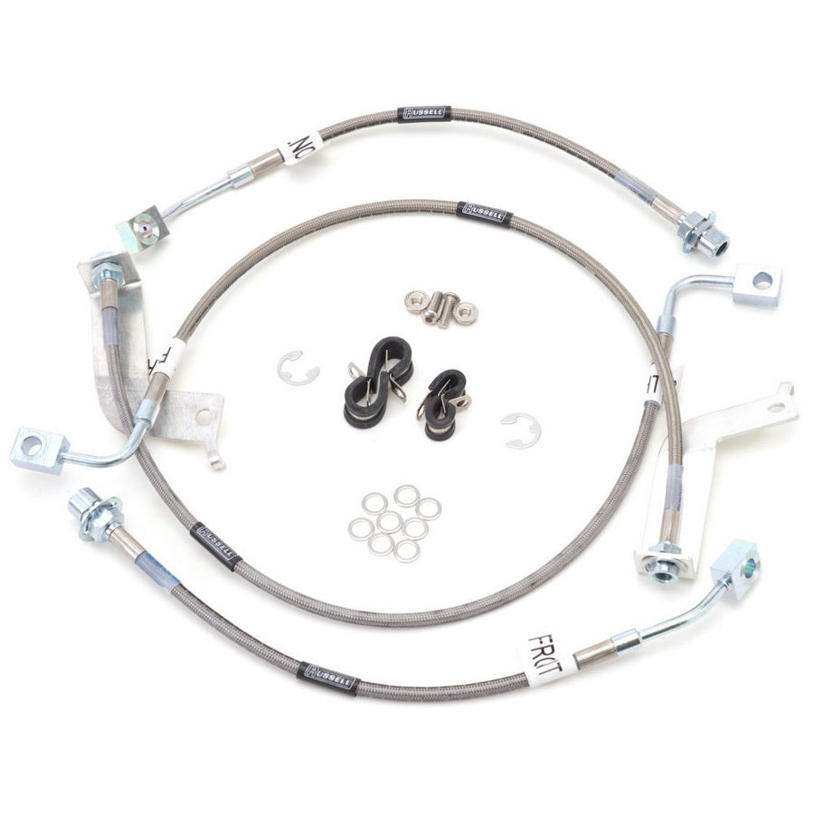 Russell Brake Hose Kit 693270 for Ford Mustang 1999-2004, Braided Stainless Steel, Street Legal, DOT Approved