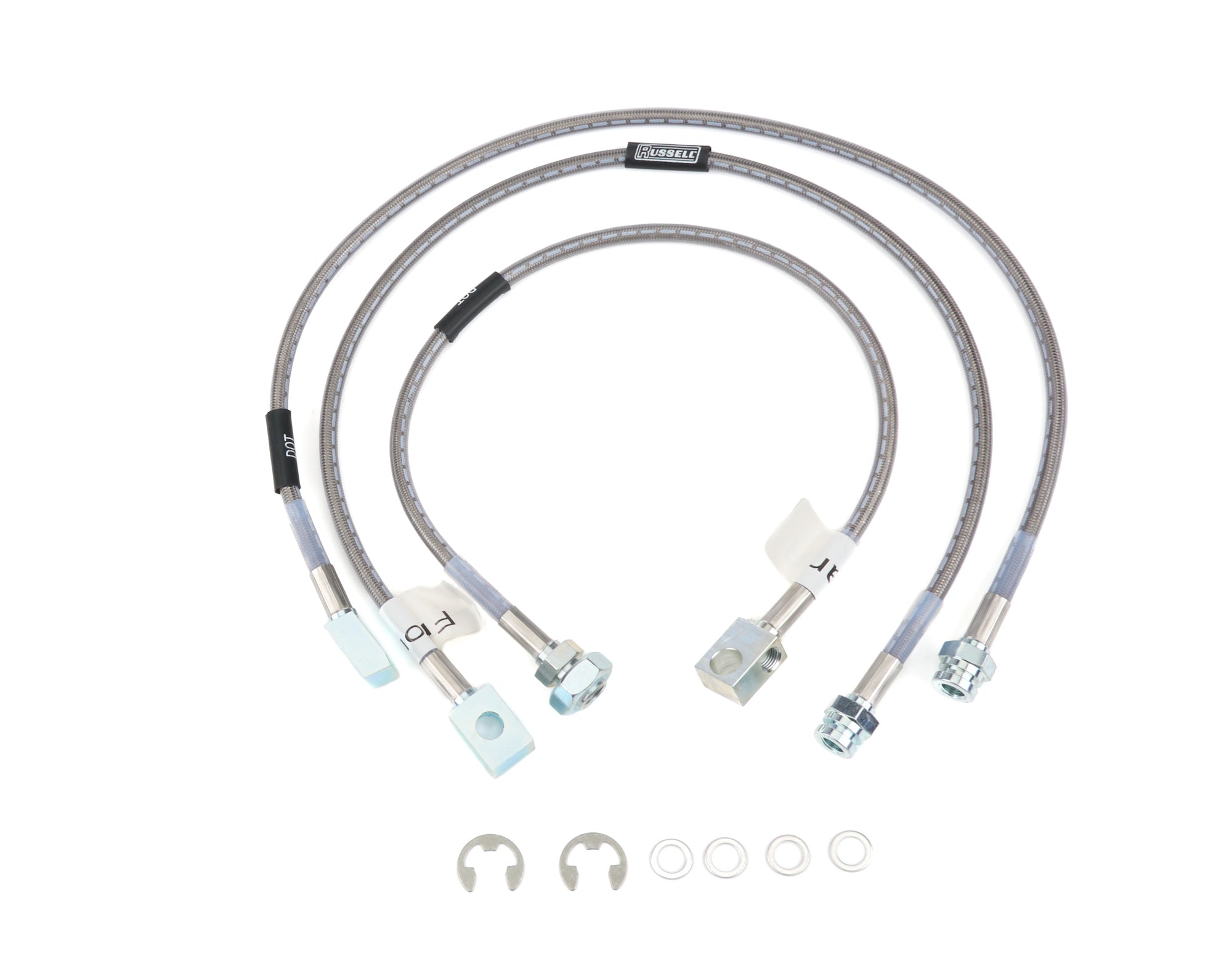 Russell Brake Hose Kit for GM Trucks 1988-2000, Braided Stainless Steel, 4 Inch Lift, DOT Approved
