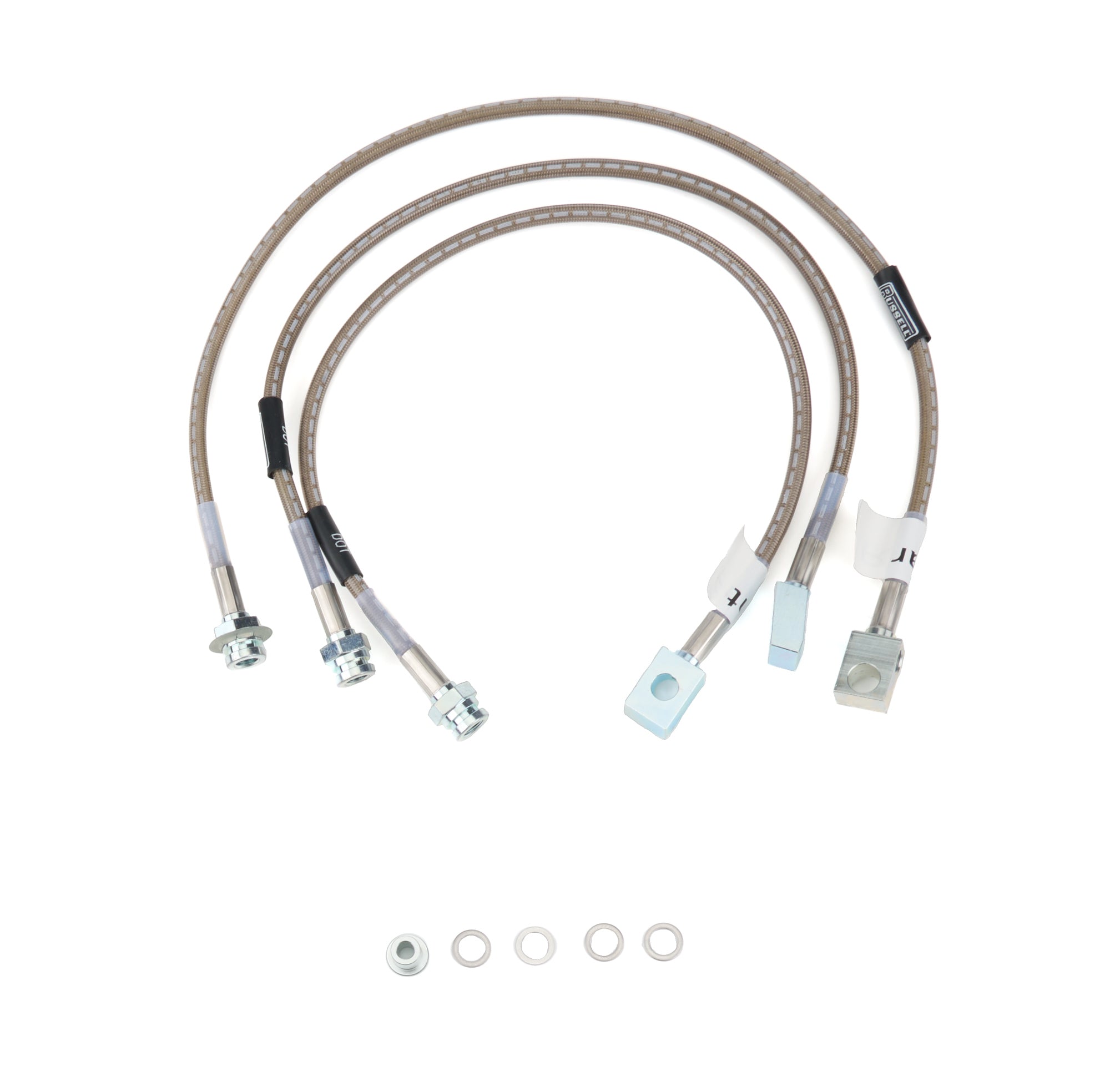 Russell Brake Hose Kit for Jeep CJ 1982-1986, Street Legal, DOT Approved, Braided Stainless Steel, 4-Inch Lift