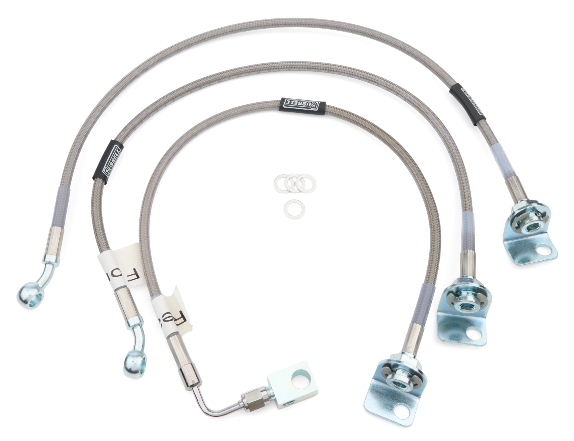 Russell Brake Hose Kit for Jeep Wrangler TJ 1997-2006 with 4-6 Inch Lift - Braided Stainless Steel DOT Approved
