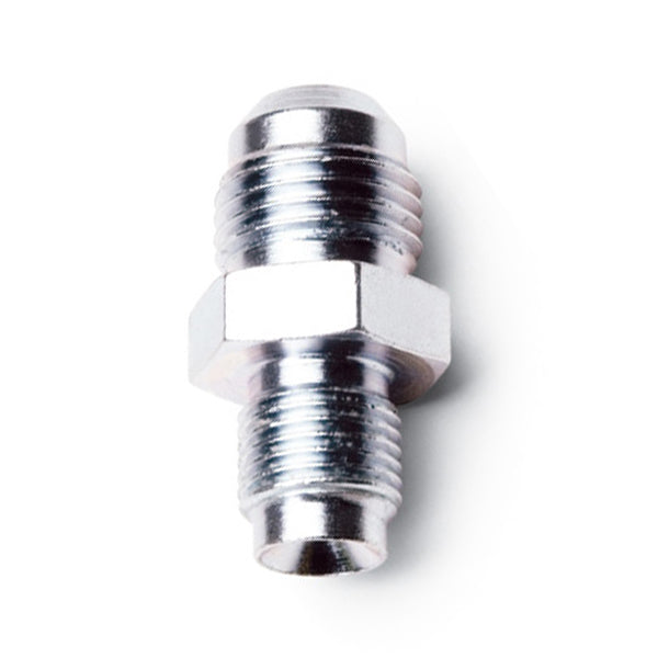 Russell #697100 Straight Turbo Fitting Adapter, 6 AN Male to 7/16-20 Inverted Flare Male, Steel with Zinc Oxide Finish