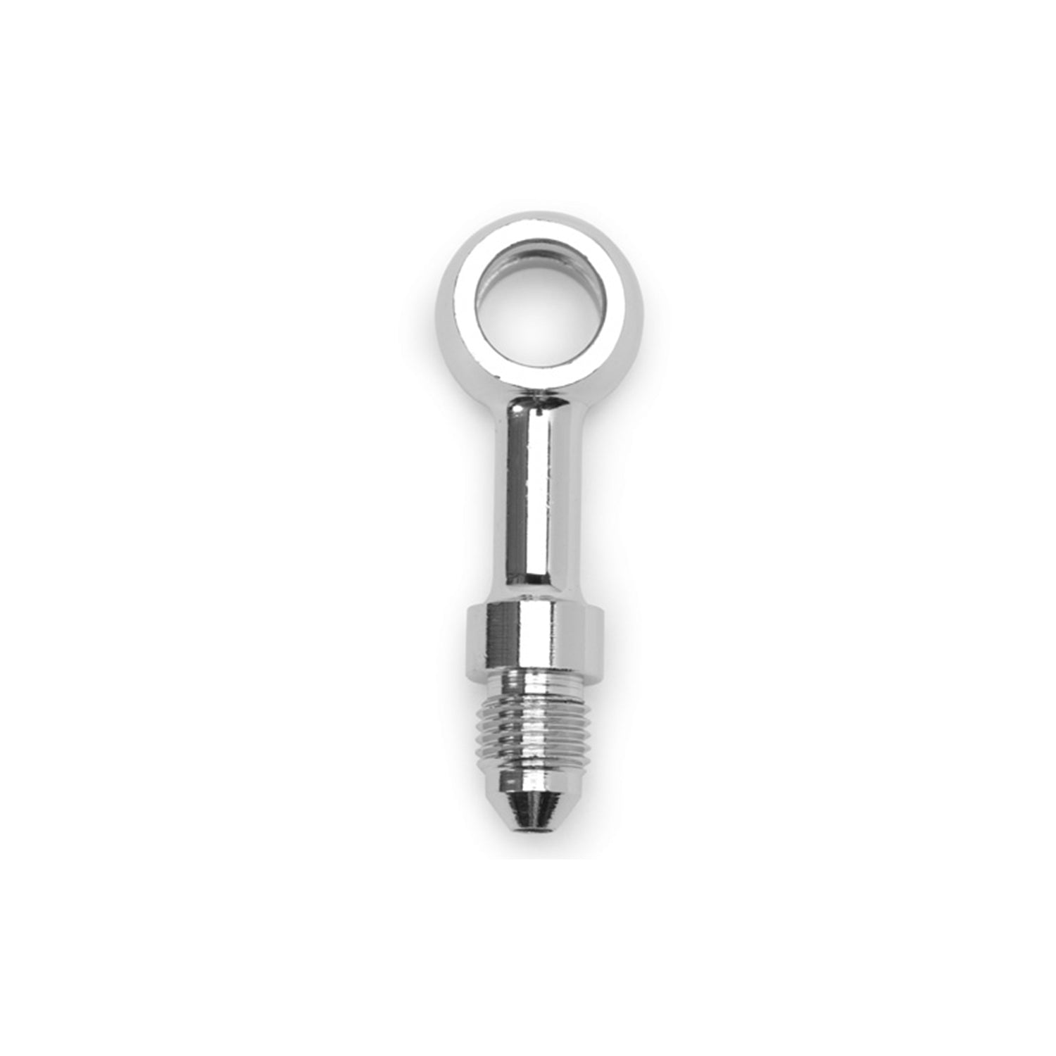 Russell R4047C 10mm Banjo to -3AN Straight Male Adapter, Stainless Steel, Chrome Plated