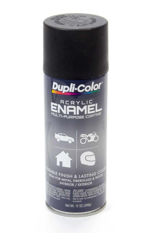 Dupli-Color DA1605 Acrylic Enamel Flat Black Spray Paint - 12 oz Aerosol