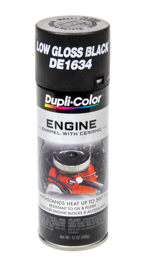 Dupli-Color DE1634 High Temperature Satin Black Engine Paint 12 oz Aerosol
