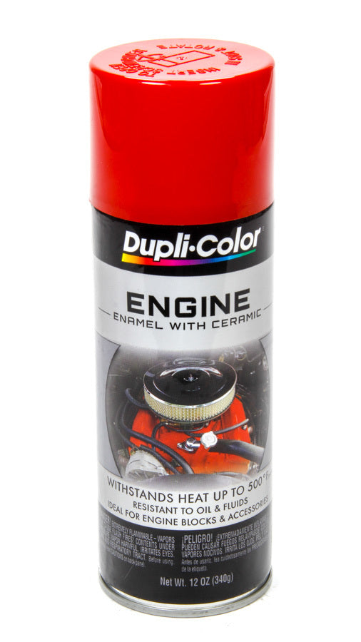 Dupli-Color DE1653 High Temperature Red Engine Paint, 12 oz Aerosol