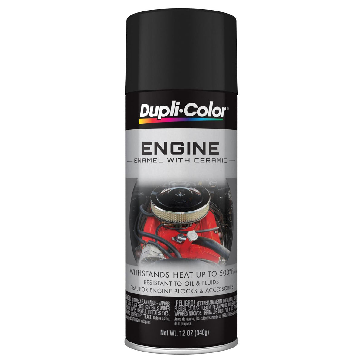 Dupli-Color DE1654 High Temperature Flat Black Engine Enamel Spray Paint 12 oz