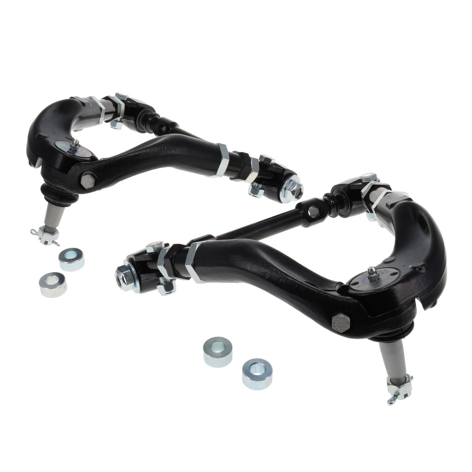 SPC Performance 97183 Adjustable Control Arms Pair for GM C10 Truck, Tubular Upper with Screw-In Ball Joints, Steel, Black Finish