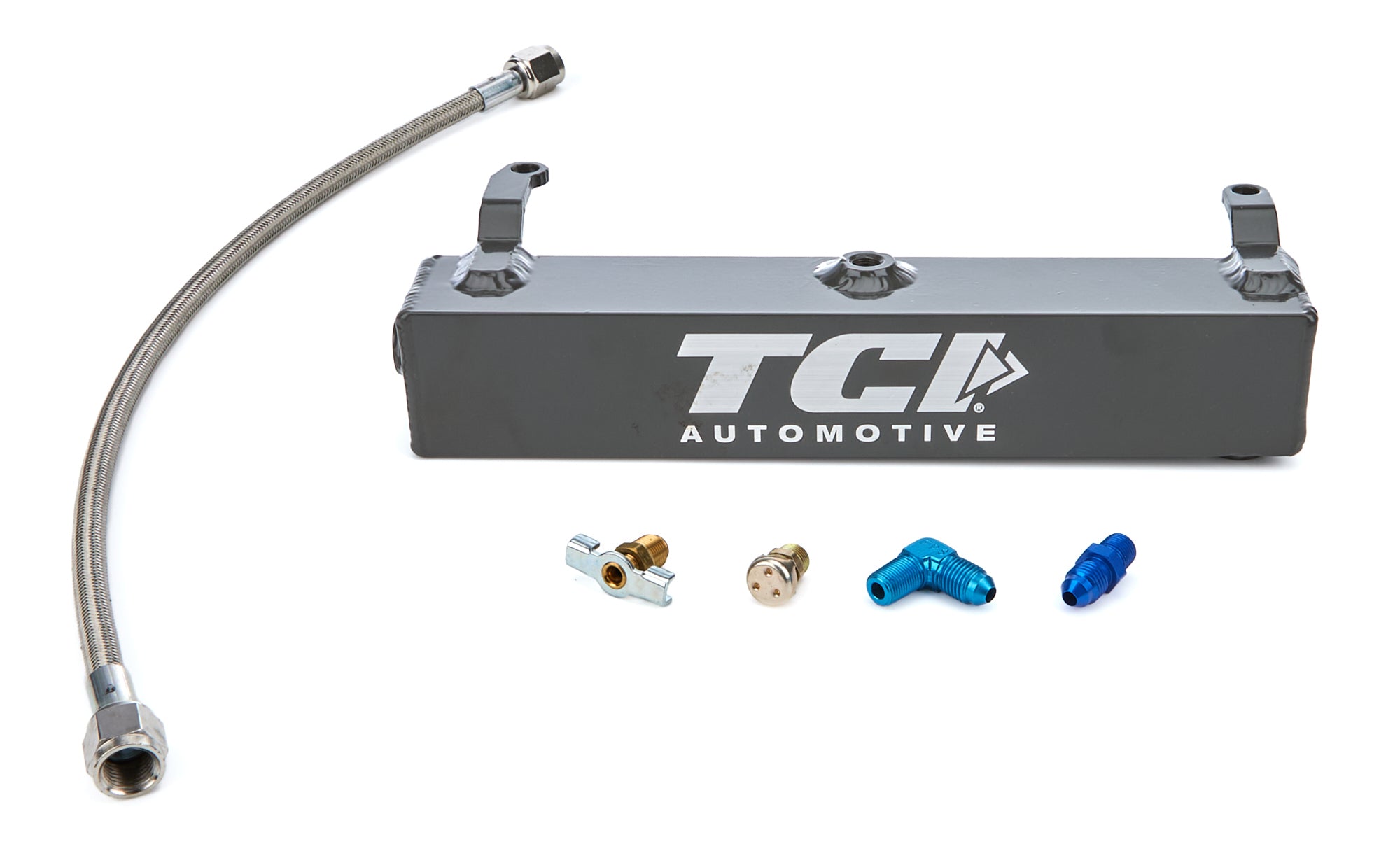 TCI Overflow Canister Pro-X Transmission Fluid for GM TH400, 1 Quart, Aluminum Gray Powder Coat