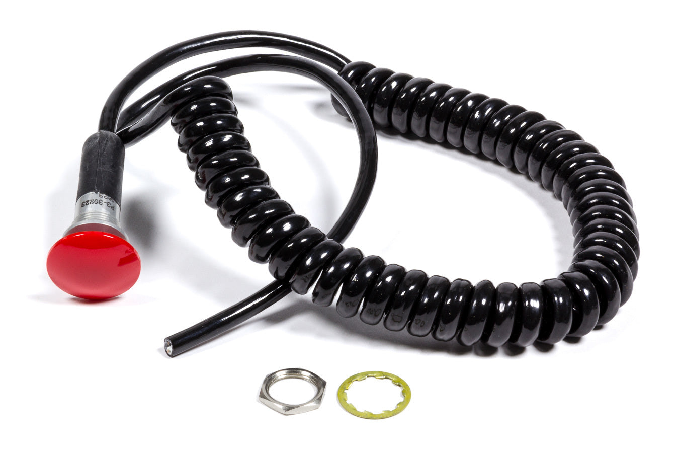 TCI Part Number 388500 Spiral Cord with Large Red Push Button Switch, 12V, 10 Amp, Momentary Operation