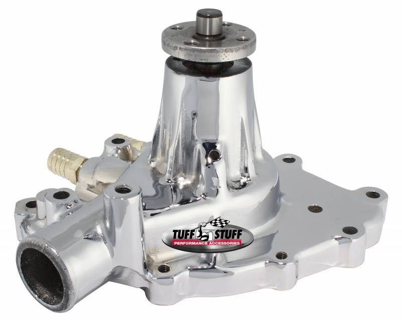 TUFF-STUFF 1432AA Ford Water Pump Pass Side Inlet Chrome with Aluminum Construction