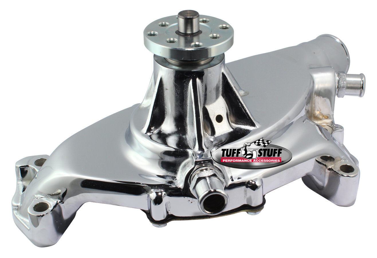 TUFF-STUFF BBC Short Water Pump Aluminum Smooth Chrome Part #1496NA