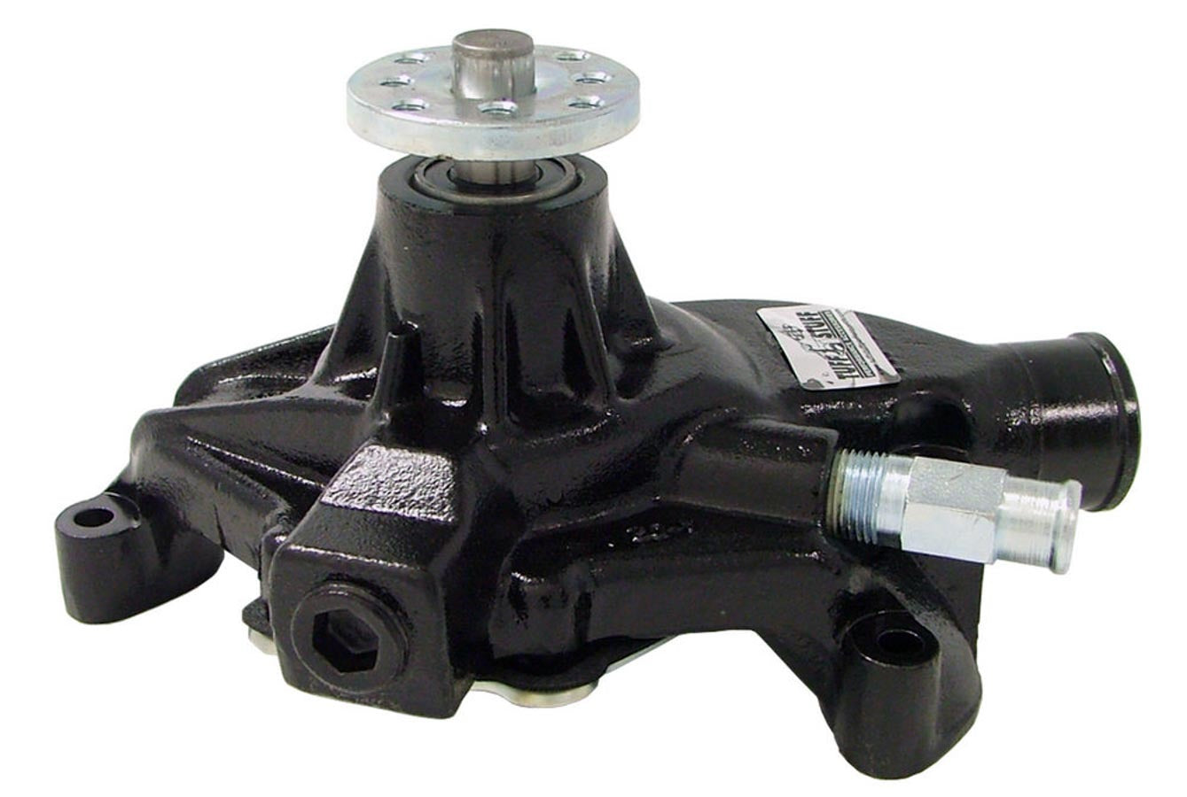 TUFF-STUFF 1534NC Corvette Water Pump for Small Block Chevy 1972-1982, Black Powder Coat, High Volume, Short Design, Iron
