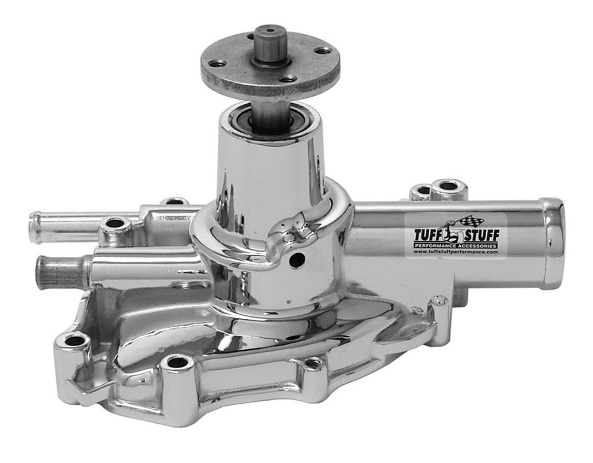 TUFF-STUFF 1594NE Water Pump for Small Block Ford 5.0L with High Volume and Reverse Rotation, Polished Aluminum