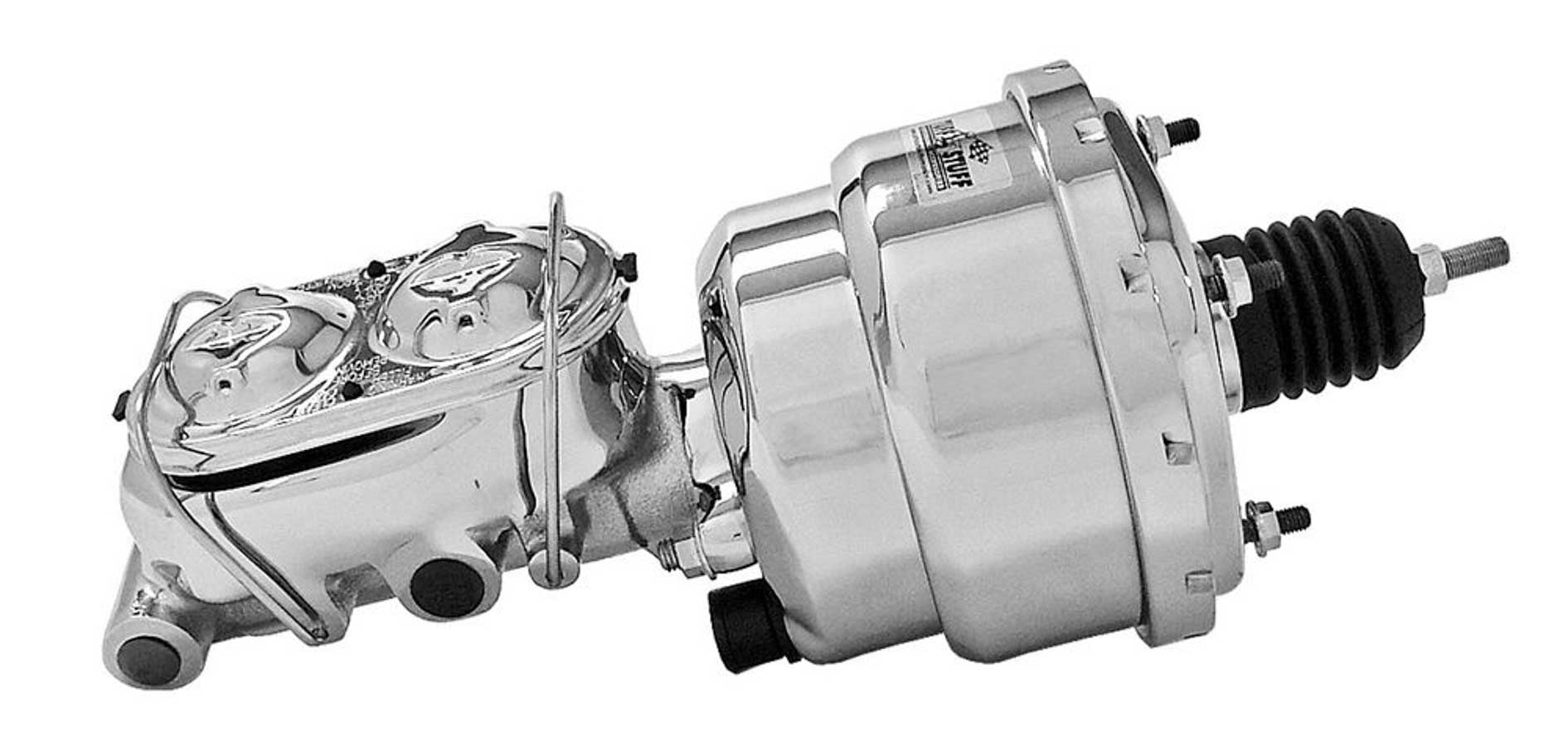 TUFF-STUFF 2122NA-2 Chrome Brake Booster with 7 Inch Diameter and 1 Inch Bore Master Cylinder