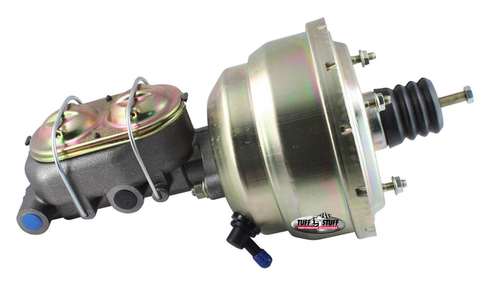Tuff-Stuff 2123NB Dual Diaphragm Master Cylinder and Booster Combo, 1-1/8 Inch Bore, 8 Inch Diameter, Steel, Cadmium Finish