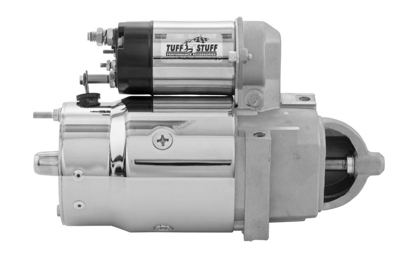 TUFF-STUFF 3510A Chevy Starter with Chrome Finish and Staggered Bolt Pattern