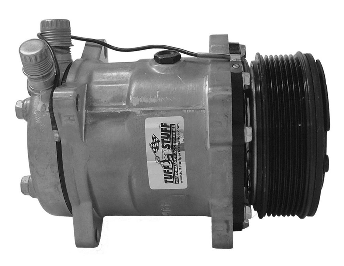TUFF-STUFF 4515NC6G Air Conditioning Compressor for R-134A Systems with 6-Rib Serpentine Pulley, Natural Finish