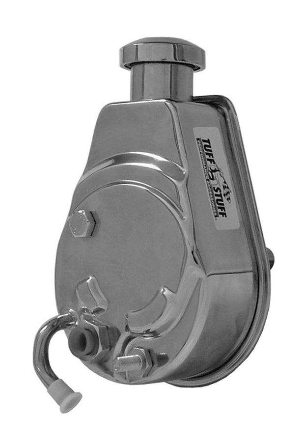 TUFF-STUFF 6182A Power Steering Pump for GM G-Body, Chrome Finish, Steel, 3 GPM, 1200 PSI