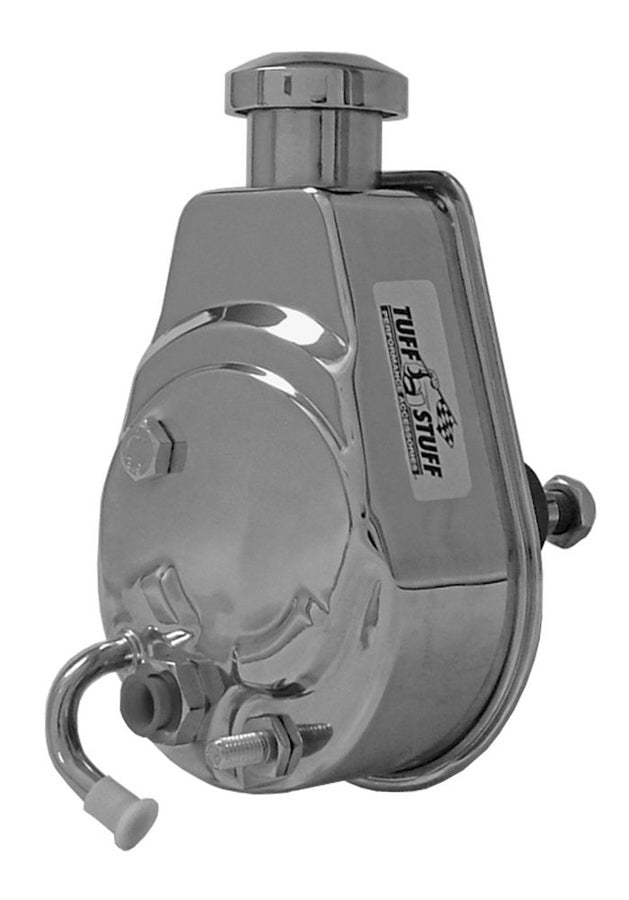 TUFF-STUFF Power Steering Pump 6183A for GM A-Body and F-Body 1970-74 with 3 GPM Flow and Chrome Finish