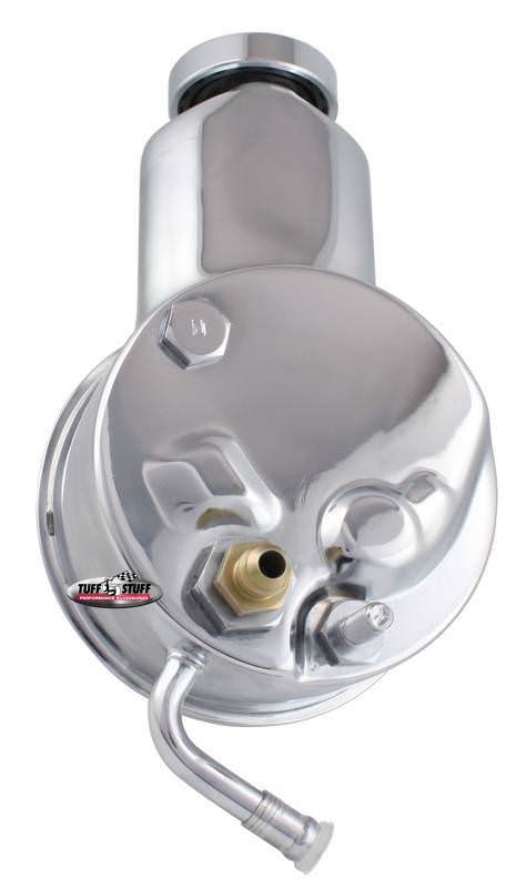 TUFF-STUFF Saginaw Power Steering Pump 6195A for 1969 Chevrolet Camaro, V8 Engine, 3 GPM, 1200 PSI, Steel and Chrome Finish