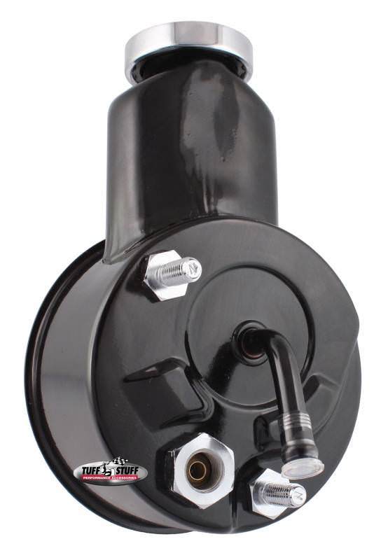 TUFF-STUFF Saginaw Power Steering Pump 6196B for Chevrolet Corvette 1966-1974, 3 GPM, 1200 PSI, Steel, Black Powder Coat