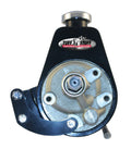 TUFF-STUFF Power Steering Pump Bracket for Small Block Chevy, Driver Side, Block Mount, Steel, Black Powder Coat, Saginaw Pump, Short Water Pump, Kit