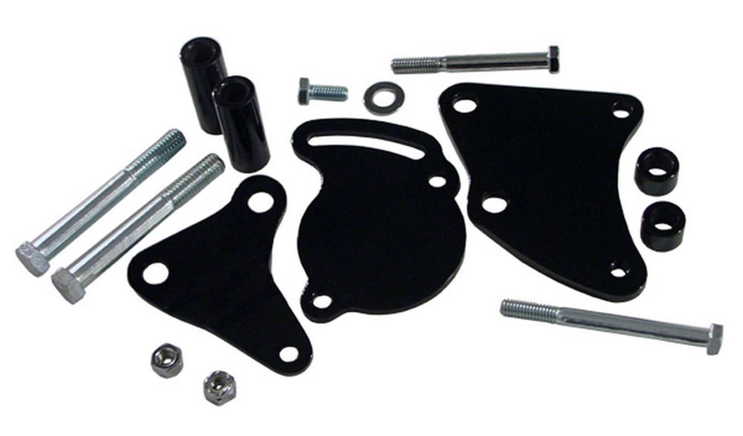 TUFF-STUFF BBC Power Steering Pump Bracket SWP for Big Block Chevy, Driver Side, Steel with Black Powder Coat Finish