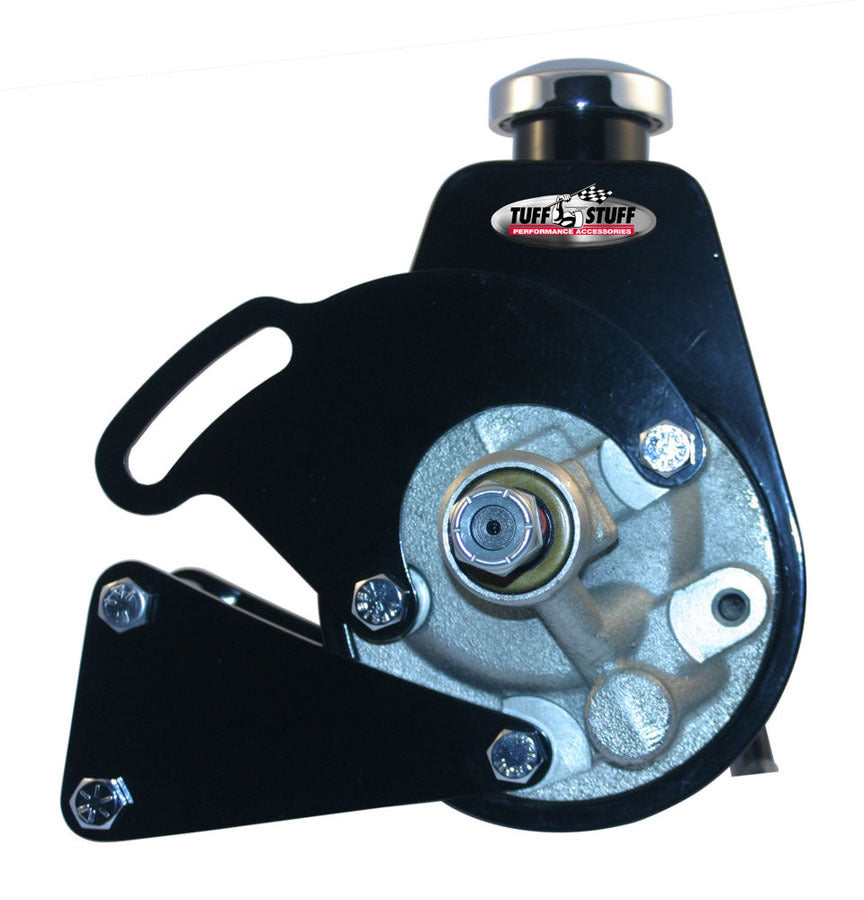 TUFF-STUFF Power Steering Pump Bracket for Big Block Chevy, Driver Side, Saginaw Pump, Long Water Pump, Steel with Black Powder Coat, Part Number 6507B