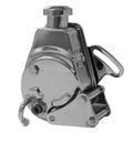 TUFF-STUFF SBC Power Steering Pump Bracket for Small Block Chevy, Driver Side, Block Mount, Steel, Chrome, Long Water Pump