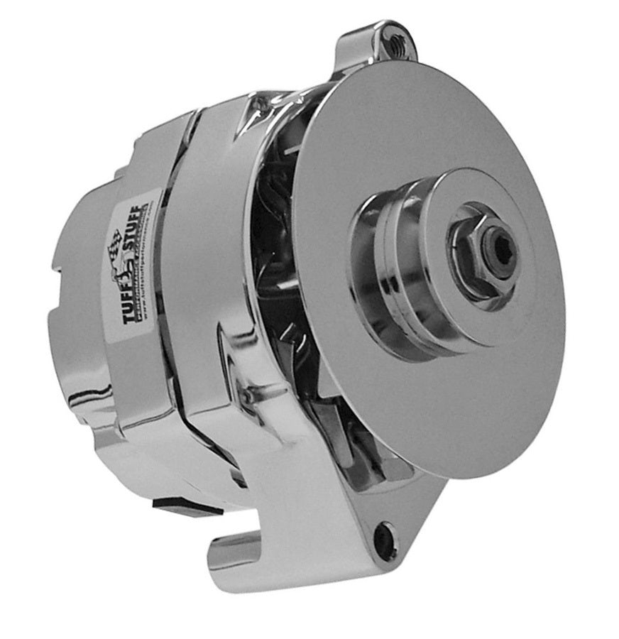 TUFF-STUFF 7078NC Ford Alternator, 100 Amp, Chrome Finish, 12V, External Regulator, Single V-Belt Pulley
