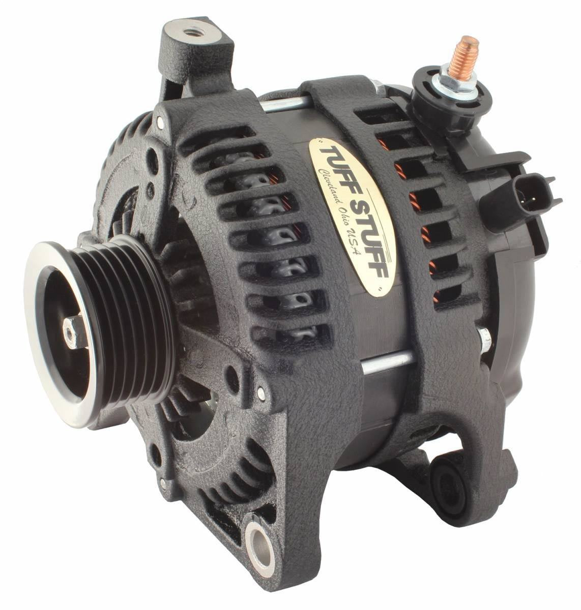TUFF-STUFF 7513B Jeep Wrangler Alternator 2007-2011 175 Amp 12V External Regulator with Aluminum Case and 6-Rib Serpentine Pulley